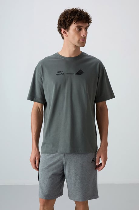 Oversized Katoen-Polyester Crew Neck T-Shirt - Image 4
