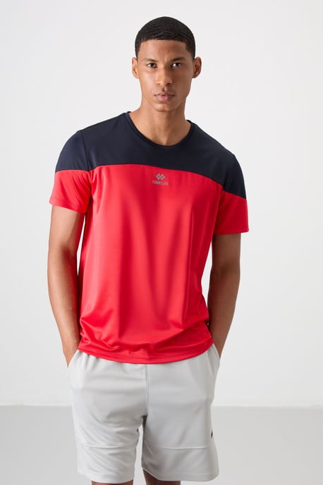 Heren T-shirt met kleurafwisseling en ronde hals - Image 1