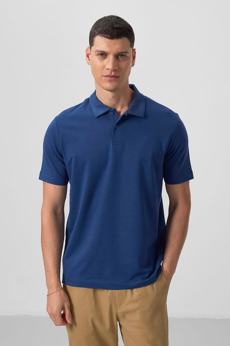 Heren Katoen Elastan Polo T-Shirt - Image 2