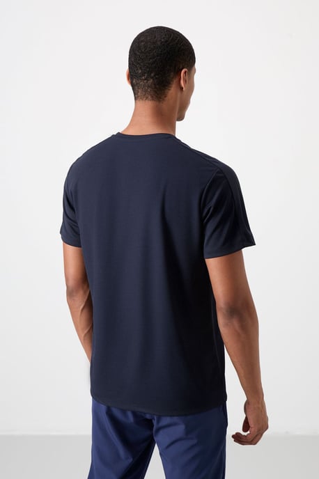 Heren Effen Crew Neck Korte Mouw T-Shirt - Image 5
