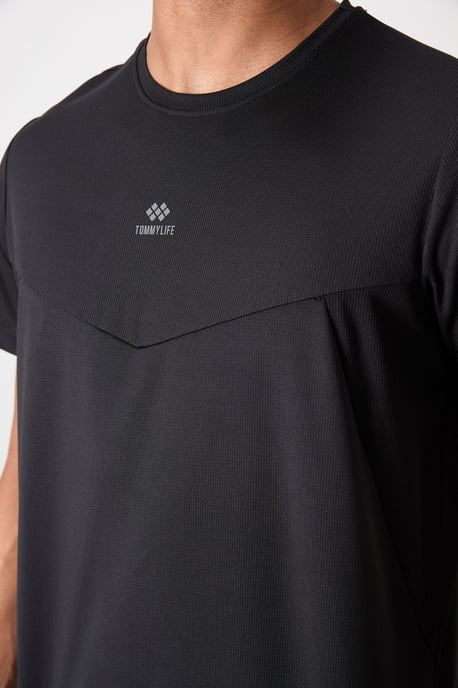 Heren Effen Polyester Ronde Hals T-shirt - Image 2
