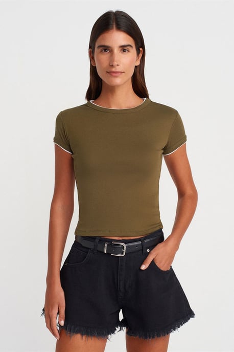 Dames Slim Fit Katoenen Crop T-Shirt - Image 1