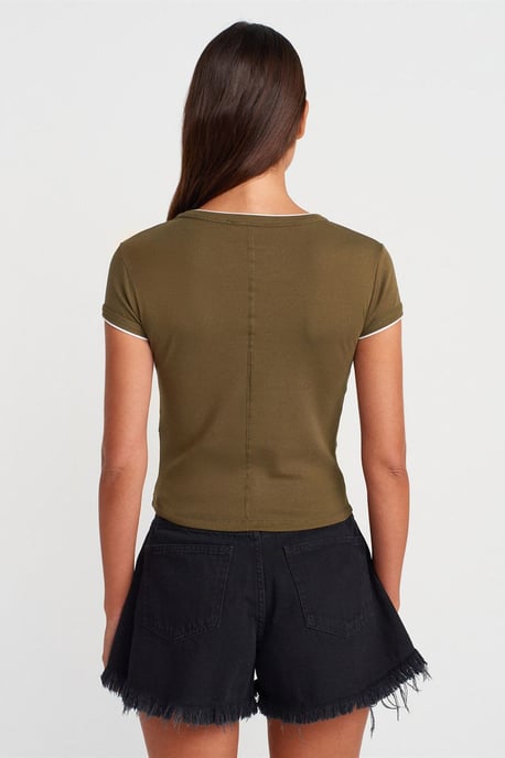 Dames Slim Fit Katoenen Crop T-Shirt - Image 2