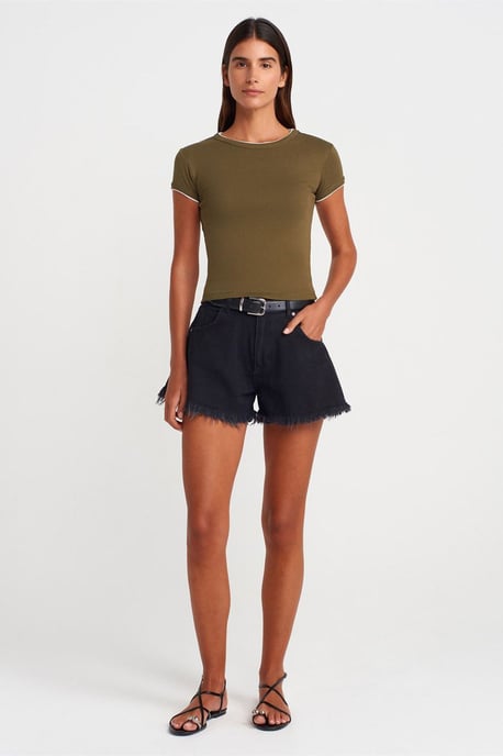 Dames Slim Fit Katoenen Crop T-Shirt - Image 4