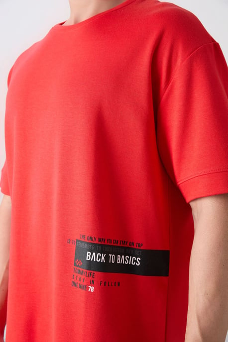 Overz nde Katoenmix Crew Neck T-Shirt - Image 3