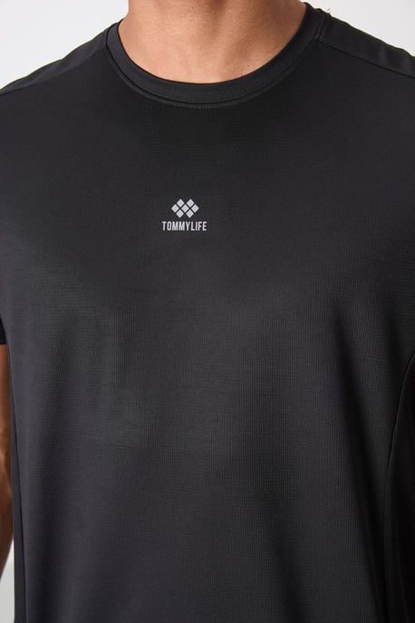 Heren Effen Crew Neck Korte Mouwen T-Shirt - Image 3