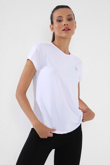 Dames Effen Korte Mouwen Rondhals T-Shirt - Image 2