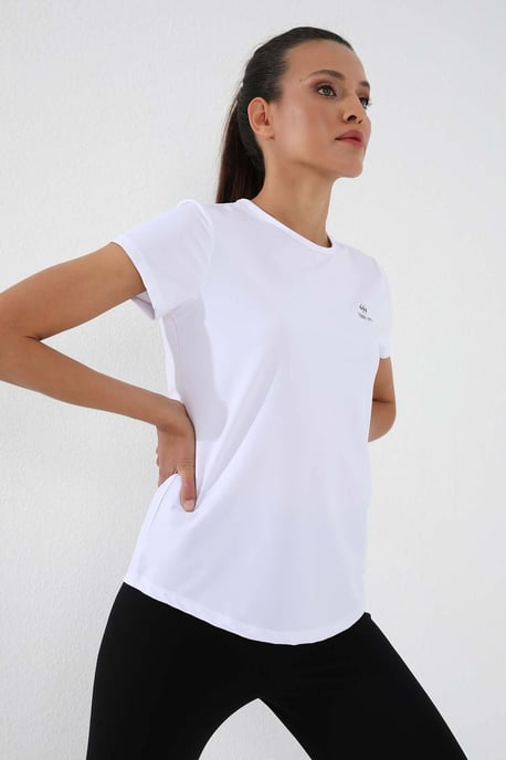 Dames Effen Korte Mouwen Rondhals T-Shirt - Image 4