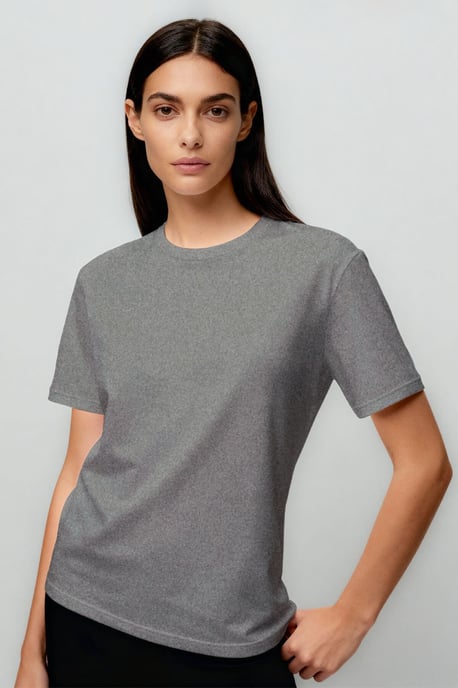 Dames Katoen Elastaan Crew Neck T-Shirt - Image 4