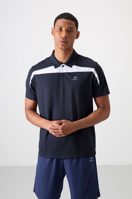 Heren Kleurgeblokker Polo T-Shirt - Image 1