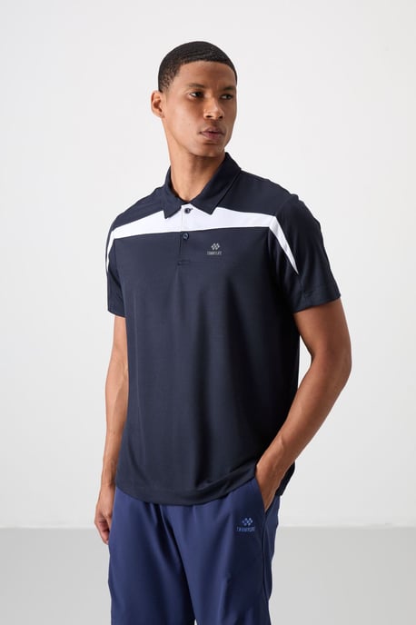 Heren Kleurgeblokker Polo T-Shirt - Image 4