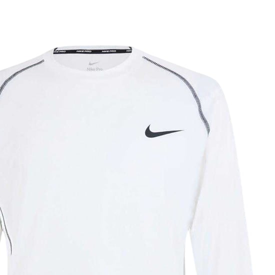 Nike Heren Pro Contrast Slim Raglan Base Layer Top (Wit) - Image 3
