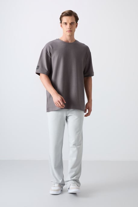 Heren Oversized Crew Neck T-Shirt Met Patch - Image 2