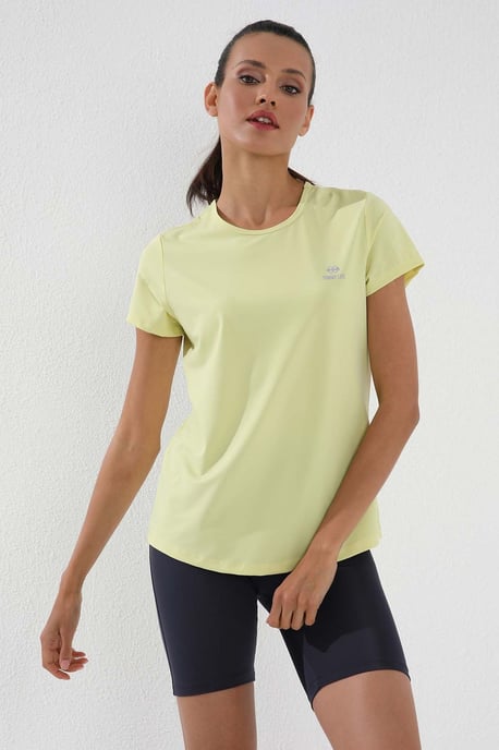 Dames Effen Korte Mouwen Rondhals T-Shirt - Image 1