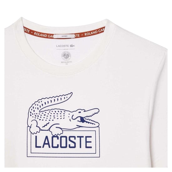 Lacoste Unisex volwassen Roland Garros Editie Normaal T-Shirt (Wit) - Image 3