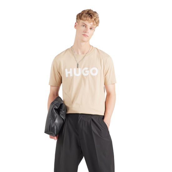 Hugo Heren Logo Regular T-Shirt (Beige) - Image 3