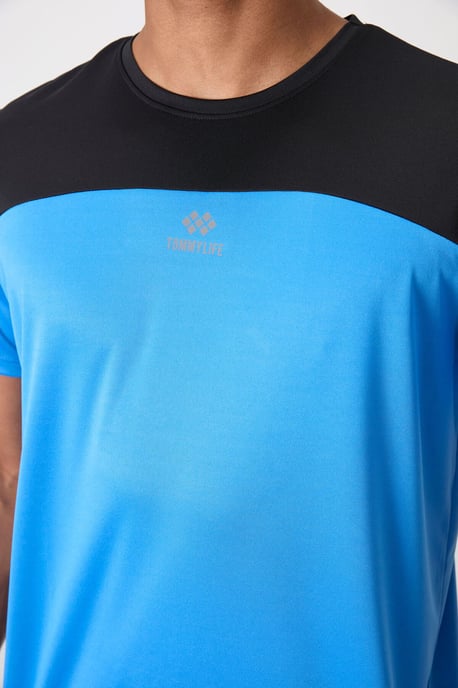 Heren T-shirt met kleurblokken en ronde hals - Image 3