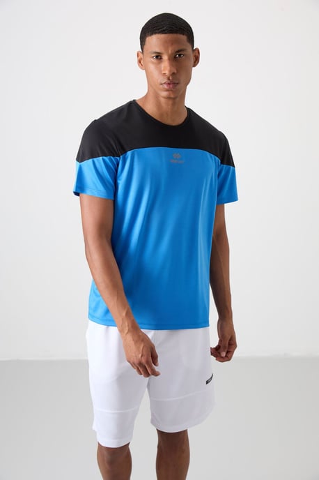 Heren T-shirt met kleurblokken en ronde hals - Image 4
