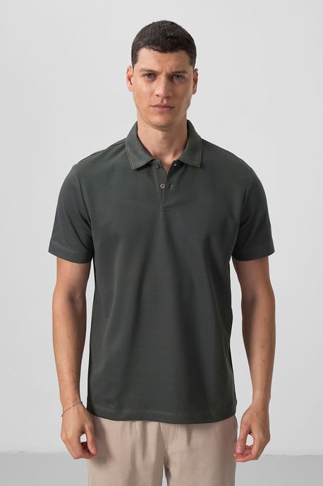 Heren Katoenen Elastaan Polo T-Shirt - Image 3