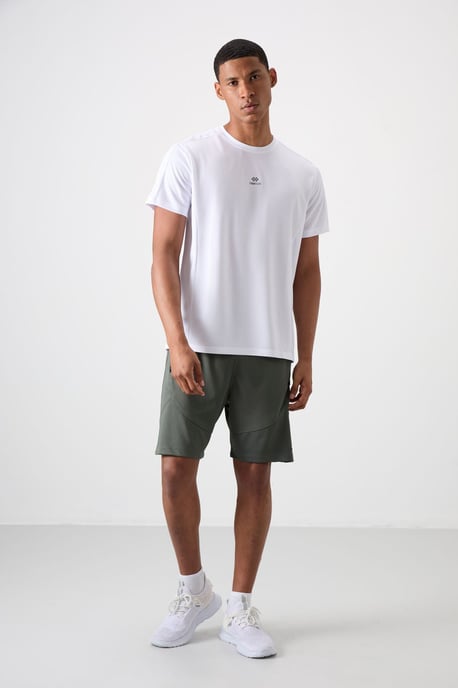 Heren Effen Crew Neck Korte Mouwen T-Shirt - Image 2