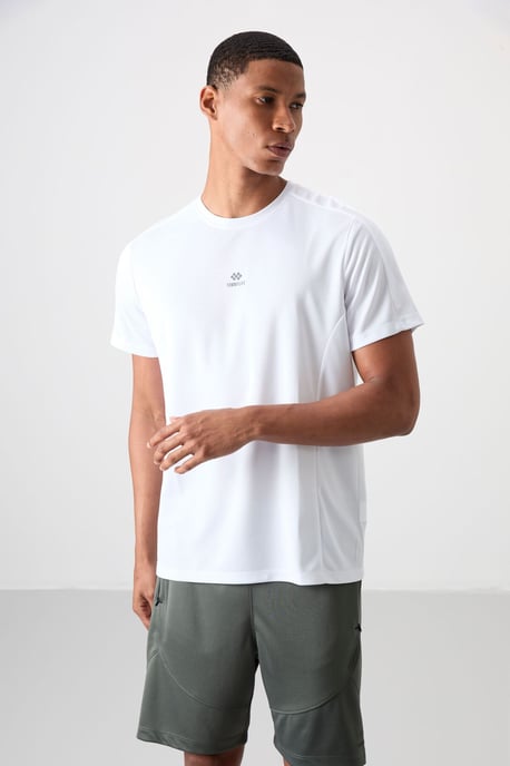 Heren Effen Crew Neck Korte Mouwen T-Shirt - Image 4