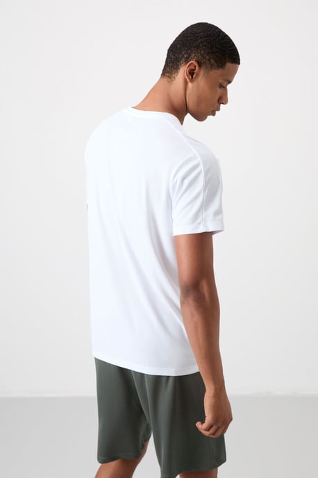 Heren Effen Crew Neck Korte Mouwen T-Shirt - Image 5