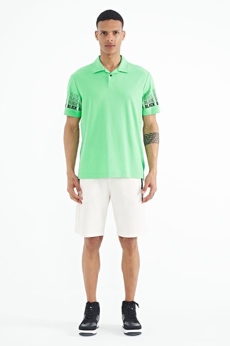 Heren Katoenen Polo Col Geprinte T-Shirt - Image 2