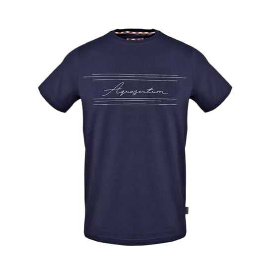 Aquascutum Heren Handtekening T-shirt met ronde hals (Marine) - Image 1