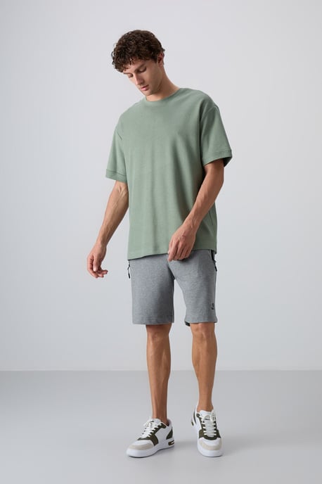Heren Oversized Crew Neck T-Shirt Met Patch - Image 3