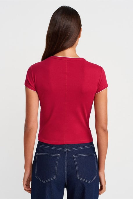 Dames Slim Fit Katoenen Cropped T-Shirt - Image 2
