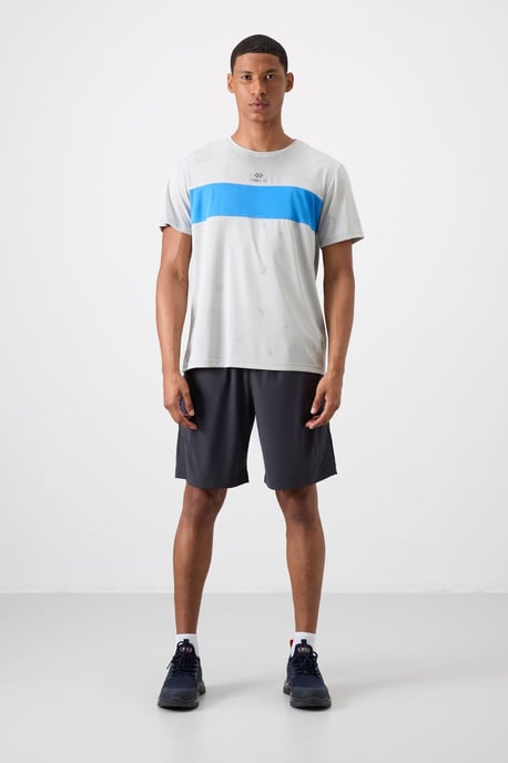 Heren T-shirt met kleurblokken en ronde hals - Image 2
