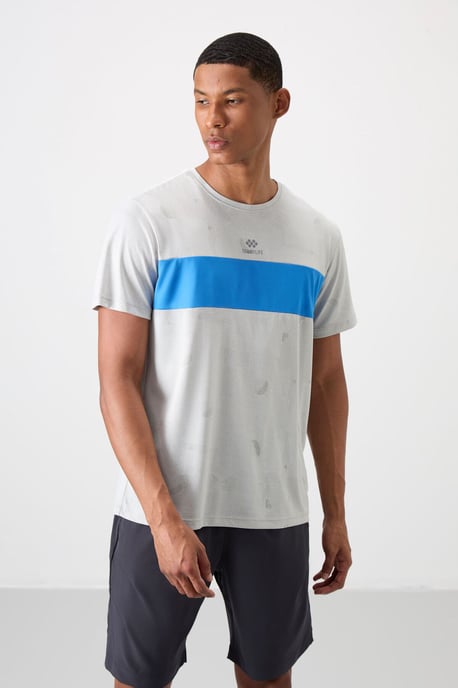 Heren T-shirt met kleurblokken en ronde hals - Image 4