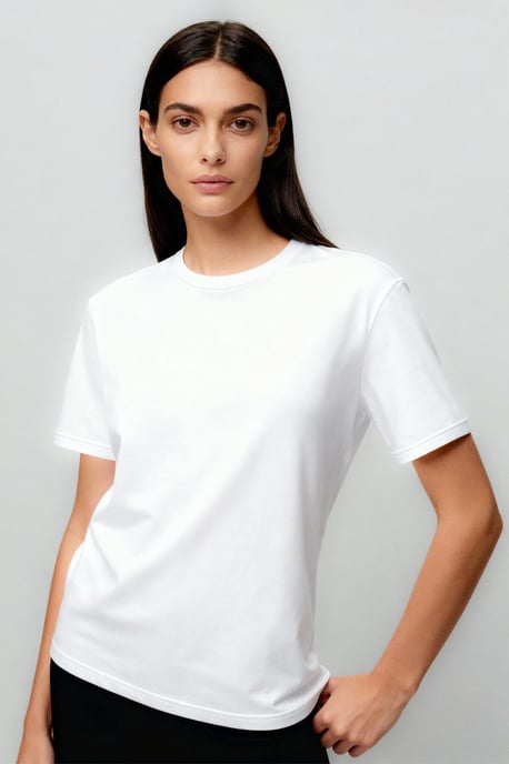 Dames Katoen Elastaan Crew Neck T-Shirt - Image 3