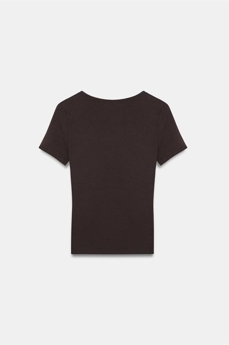 Getailleerde V-hals T-shirt met korte mouwen - Image 6