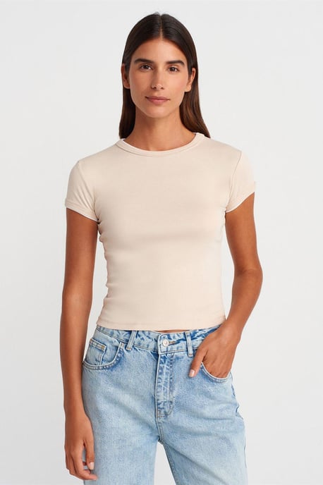 Dames Slim Fit Katoenen Crop T-shirt - Image 3