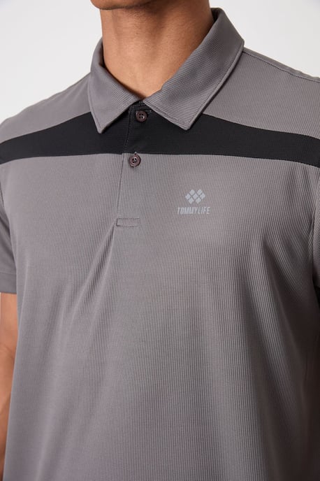 Heren kleur-geblokkeerde polo t-shirt - Image 3