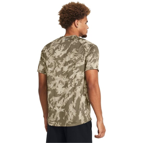 Under Armour Heren Camo Technisch Normaal T-Shirt (Kaki Groen) - Image 3
