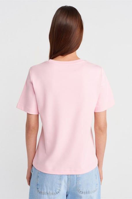 Dames Katoenen Crew Neck T-Shirt - Image 2
