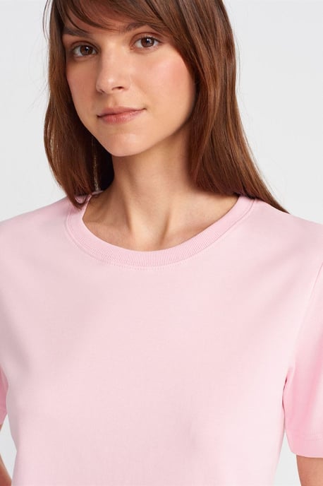 Dames Katoenen Crew Neck T-Shirt - Image 3