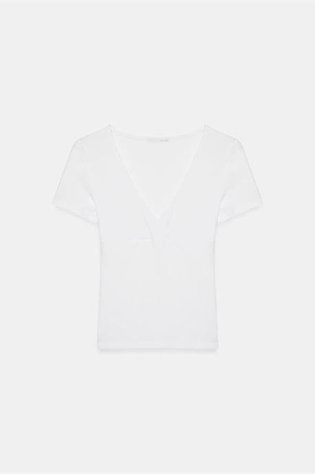Getailleerde V-hals Korte Mouw T-Shirt - Image 5