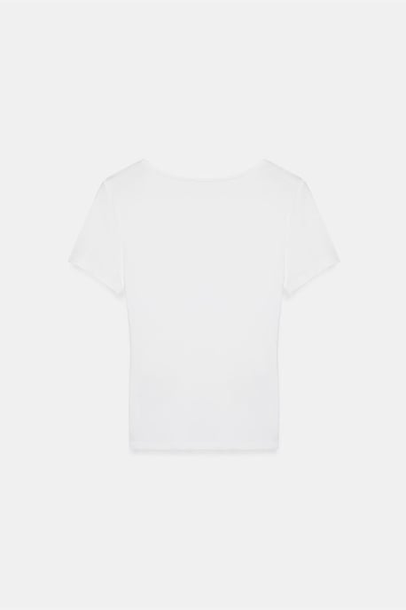 Getailleerde V-hals Korte Mouw T-Shirt - Image 6