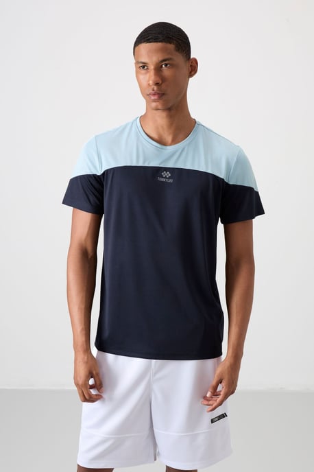 Heren T-shirt met kleurafwisseling en ronde hals - Image 1