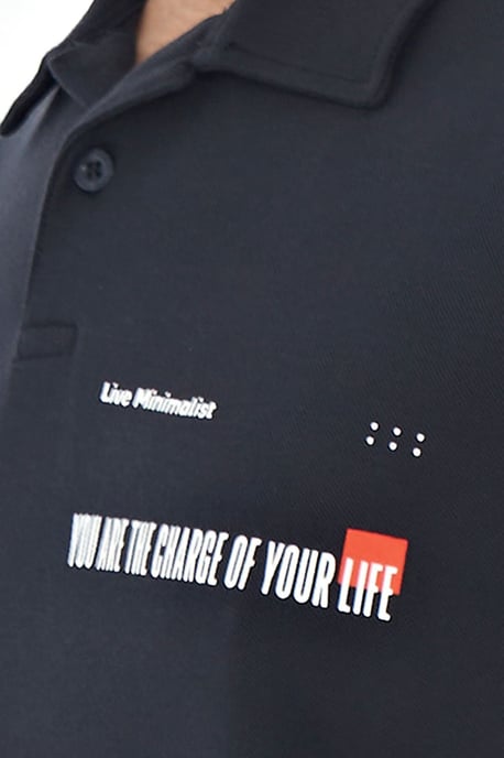 Heren Katoenen Polo T-Shirt Met Tekstprint - Image 3