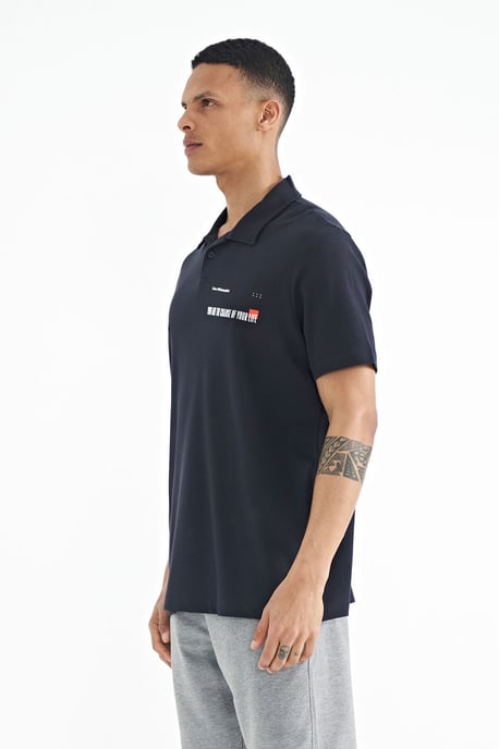 Heren Katoenen Polo T-Shirt Met Tekstprint - Image 4