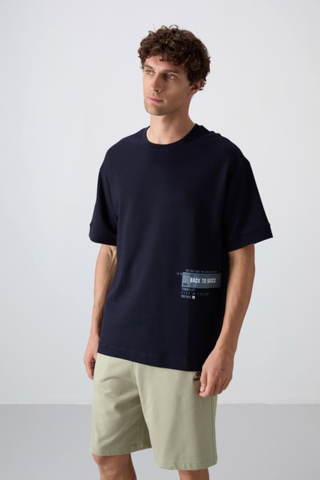 Oversized Katoenmix T-shirt met Ronde Hals - Image 4