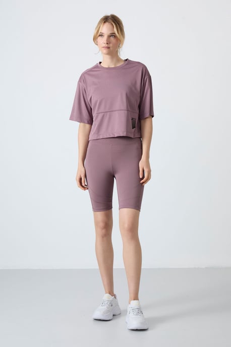 Oversized Polyester T-shirt met ronde hals en zak - Image 5
