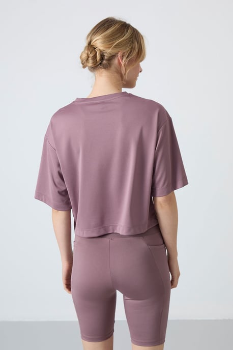 Oversized Polyester T-shirt met ronde hals en zak - Image 6