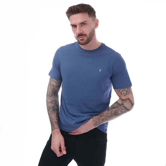 Farah Heren Dean Katoen T-Shirt (Blauw) - Image 1