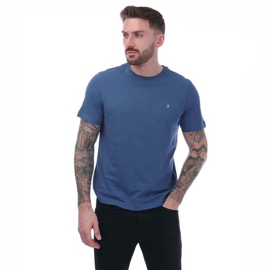 Farah Heren Dean Katoen T-Shirt (Blauw) - Image 2