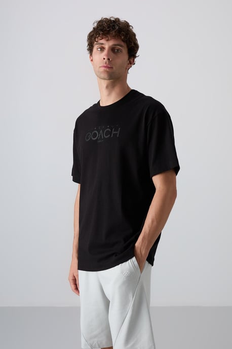 Oversized Logo Patch Crew Neck T-shirt - Image 2